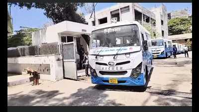 The authorities had purchased the air-conditioned vans at  ₹36 lakh per vehicle in phases—50 arrived in January and remaining in February, said officials. (HT PHOTO)