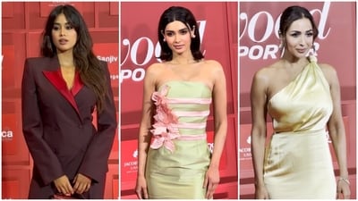 Janhvi Kapoor, Diana Penty and Malaika Arora at an event last night. Janhvi Kapoor, Diana Penty and Malaika Arora at an event last night.