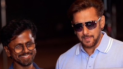 Salman Khan with AR Murugadoss in the new picture from Sikandar set.