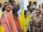 Meerut murder: Saurabh Rajput's wife, Muskan, and her lover, Sahil Shukla, after they were arrested in connection with his murder. Meerut murder: Saurabh Rajput's wife, Muskan, and her lover, Sahil Shukla, after they were arrested in connection with his murder.