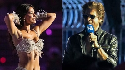 Disha Patani and Shah Rukh Khan were present in the opening ceremony. (PTI/AFP) Disha Patani and Shah Rukh Khan were present in the opening ceremony. (PTI/AFP)