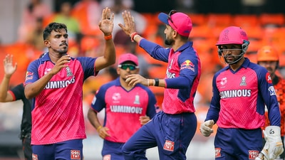 Maheesh Theekshana and Tushar Deshpande were the pick of the Rajasthan bowlers as the duo took five wickets among themselves. However, they also proved expensive, failing to curb the run flow. (ANI ) Maheesh Theekshana and Tushar Deshpande were the pick of the Rajasthan bowlers as the duo took five wickets among themselves. However, they also proved expensive, failing to curb the run flow. (ANI )