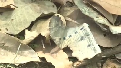 Burnt debris allegedly seen near Justice Yashwant Varma's residence in Delhi. (ANI/X) Burnt debris allegedly seen near Justice Yashwant Varma's residence in Delhi. (ANI/X)