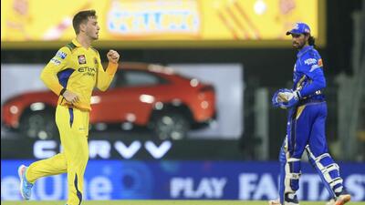 Chennai Super Kings’ spinner Noor Ahmad picked up 4/18 against Mumbai Indians at Chepauk. (AP)