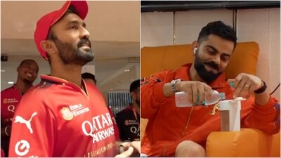 Dinesh Karthik reminded Virat Kohli of his dance with Shah Rukh Khan (RCB/X) Dinesh Karthik reminded Virat Kohli of his dance with Shah Rukh Khan (RCB/X)