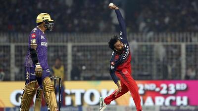 Royal Challengers Bengaluru's Krunal Pandya bowls during the Indian Premier League 2025 opening match against Kolkata Knight Riders at Eden Gardens on Saturday (ANI) Royal Challengers Bengaluru's Krunal Pandya bowls during the Indian Premier League 2025 opening match against Kolkata Knight Riders at Eden Gardens on Saturday (ANI)