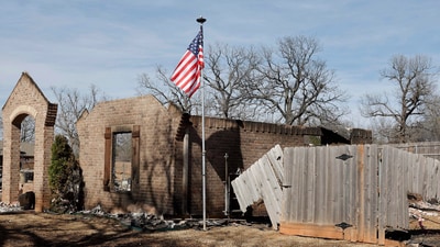 A home charred in the wildfire in the US. (AP representational photo)