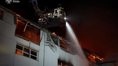 A Russian drone attack on Kyiv killed three people (State Emergency Service of Ukraine via REUTERS)