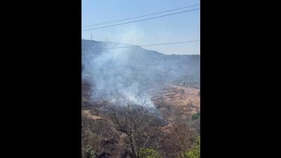 a fire in the hilly region of Ambegaon led to the tripping of the Pirangut-Kandalgaon 220 KV extra-high-voltage tower line of Maharashtra State Electricity Transmission Company Limited’s (MSETCL). (HT PHOTO) a fire in the hilly region of Ambegaon led to the tripping of the Pirangut-Kandalgaon 220 KV extra-high-voltage tower line of Maharashtra State Electricity Transmission Company Limited’s (MSETCL). (HT PHOTO)