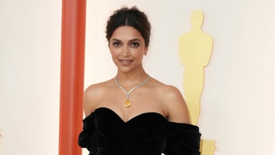 Deepika Padukone introduced the RRR song Naatu Naatu at the Oscars. (AP) (Jordan Strauss/Invision/AP) Deepika Padukone introduced the RRR song Naatu Naatu at the Oscars. (AP) (Jordan Strauss/Invision/AP)