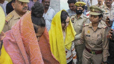Muskan Rastogi and Sahil Shukla are being kept under strict monitoring by the Meerut prison's medical team. (PTI) Muskan Rastogi and Sahil Shukla are being kept under strict monitoring by the Meerut prison's medical team. (PTI)