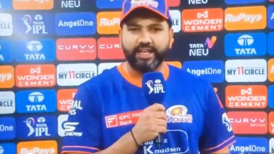Rohit Sharma speaks to broadcasters before CSK clash (JioHotstar) Rohit Sharma speaks to broadcasters before CSK clash (JioHotstar)