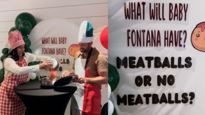 The absence of meatballs in the sauce revealed that the couple is expecting a girl. (Instagram/@jipc_rose) The absence of meatballs in the sauce revealed that the couple is expecting a girl. (Instagram/@jipc_rose)
