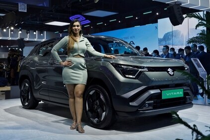 The Maruti Suzuki e Vitara, the brand’s first EV, made a major debut at the expo, generating strong interest. Set to compete in the midsize electric SUV segment, it’s expected to offer competitive pricing and strong charging infrastructure. Launching later this year. (HT Photo) The Maruti Suzuki e Vitara, the brand’s first EV, made a major debut at the expo, generating strong interest. Set to compete in the midsize electric SUV segment, it’s expected to offer competitive pricing and strong charging infrastructure. Launching later this year. (HT Photo)