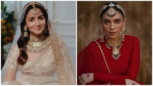 Alia Bhatt and Aditi Rao Hydari wore the sheesh phool on their wedding day. Alia Bhatt and Aditi Rao Hydari wore the sheesh phool on their wedding day.