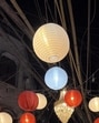 The overhanging decorations at the market intersection are brightening the midnight. (HT Photo)