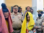 Merchant Navy officer Saurabh Rajput's wife Muskan and her lover Sahil Shukla after they were arrested in connection with his murder, in Meerut, Wednesday, March 19, 2025. Merchant Navy officer Saurabh Rajput's wife Muskan and her lover Sahil Shukla after they were arrested in connection with his murder, in Meerut, Wednesday, March 19, 2025.