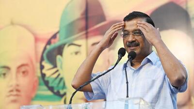 AAP national convener Arvind Kejriwal at the party headquarters in New Delhi on Sunday. (Arvind Yadav/ HT Photo) AAP national convener Arvind Kejriwal at the party headquarters in New Delhi on Sunday. (Arvind Yadav/ HT Photo)