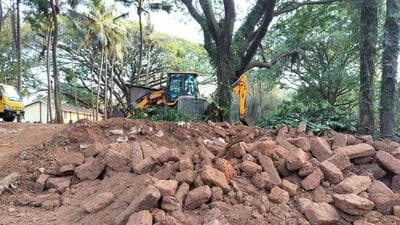 An excavation work undertaken for the construction of a tourist information centre close to the Old Goa heritage complex unearthed the remains of an age-old structure believed to be the remains of a church as well as dozens of cannon balls. An excavation work undertaken for the construction of a tourist information centre close to the Old Goa heritage complex unearthed the remains of an age-old structure believed to be the remains of a church as well as dozens of cannon balls.