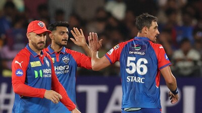 Kuldeep finished with figures of 2/20 while Mitchell Starc marked his DC debut with figures of 3/42.  (REUTERS)