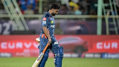 Rishabh Pant registered a six-ball duck on his LSG debut. (AFP) Rishabh Pant registered a six-ball duck on his LSG debut. (AFP)