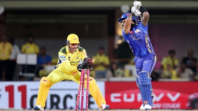 MS Dhoni's lightning-fast reflexes resulted in the stumping of Mumbai Indians batter Suryakumar Yadav in just 0.12 seconds (ANI) MS Dhoni's lightning-fast reflexes resulted in the stumping of Mumbai Indians batter Suryakumar Yadav in just 0.12 seconds (ANI)