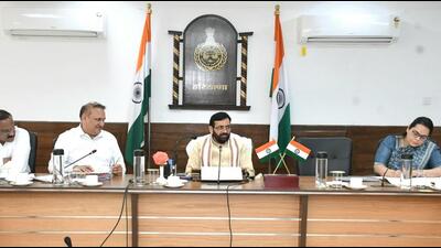 Haryana chief minister nayab Singh Saini chairing a review meeting in Chandigarh regarding the preparations for the Rabi procurement marketing season 2025-26 on Monday. (Sourced) Haryana chief minister nayab Singh Saini chairing a review meeting in Chandigarh regarding the preparations for the Rabi procurement marketing season 2025-26 on Monday. (Sourced)