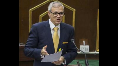 Jammu and Kashmir chief minister Omar Abdullah speaking during the budget session of the assembly in Jammu on Monday. (PTI Photo) Jammu and Kashmir chief minister Omar Abdullah speaking during the budget session of the assembly in Jammu on Monday. (PTI Photo)