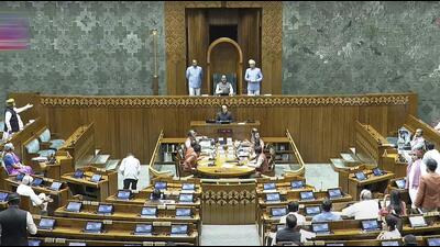 Lok Sabha Speaker Om Birla conducts proceedings during the Budget session of Parliament on Monday. (Sansad TV) Lok Sabha Speaker Om Birla conducts proceedings during the Budget session of Parliament on Monday. (Sansad TV)