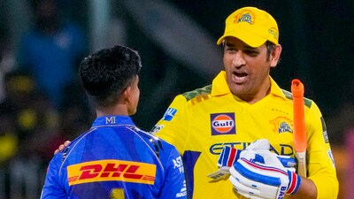 Chennai: Chennai Super Kings' batter MS Dhoni after CSK won the IPL 2025 cricket match over Mumbai Indians, at MA Chidambaram Stadium in Chennai, Sunday, March 23, 2025. (PTI Photo/R Senthilkumar)(PTI03_23_2025_000446B) (PTI) Chennai: Chennai Super Kings' batter MS Dhoni after CSK won the IPL 2025 cricket match over Mumbai Indians, at MA Chidambaram Stadium in Chennai, Sunday, March 23, 2025. (PTI Photo/R Senthilkumar)(PTI03_23_2025_000446B) (PTI)