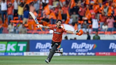 Ishan Kishan celebrates after scoring a century during IPL 2025 match between Sunrisers Hyderabad and Rajasthan Royals (AFP) Ishan Kishan celebrates after scoring a century during IPL 2025 match between Sunrisers Hyderabad and Rajasthan Royals (AFP)