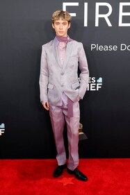 Troye Sivan in a stunning sheer pastel ensemble Troye Sivan in a stunning sheer pastel ensemble