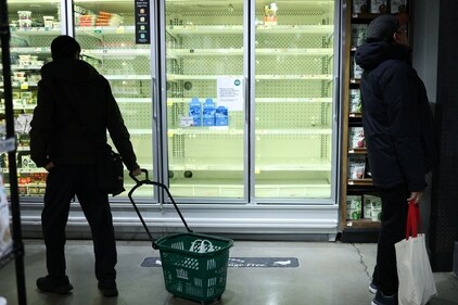 Empty shelves of eggs are seen in a supermarket in the Manhattan borough of New York City on February 20, 2025. A recent US outbreak of bird flu since early 2024 is exacting a heavy toll on poultry farms. More than 21 million egg-laying hens have been "depopulated" this year so far, after 13.2 million were culled in December, according to the US Department of Agriculture.
Eggs, as a result, are a precious commodity these days. (Photo by CHARLY TRIBALLEAU / AFP) (AFP) Empty shelves of eggs are seen in a supermarket in the Manhattan borough of New York City on February 20, 2025. A recent US outbreak of bird flu since early 2024 is exacting a heavy toll on poultry farms. More than 21 million egg-laying hens have been "depopulated" this year so far, after 13.2 million were culled in December, according to the US Department of Agriculture.
Eggs, as a result, are a precious commodity these days. (Photo by CHARLY TRIBALLEAU / AFP) (AFP)