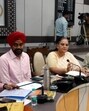 Mayor Sushma Kharkwal and municipal commissioner Indrajeet Singh during the meeting at LMC office in Lucknow on Monday. (HT Photo) Mayor Sushma Kharkwal and municipal commissioner Indrajeet Singh during the meeting at LMC office in Lucknow on Monday. (HT Photo)