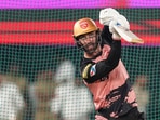 Glenn Maxwell went back to the hut for a first-ball duck. Glenn Maxwell went back to the hut for a first-ball duck.