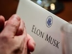A name tag for Elon Musk, chief executive officer of Tesla Inc., during a cabinet meeting at the White House in Washington, DC, US, on Monday, March 24, 2025.  Samuel Corum/Sipa/Bloomberg