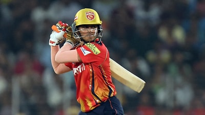 Earlier, caring very little for reputation, Priyansh Arya (47 off 23) went after the GT bowling from the get go.  (REUTERS)