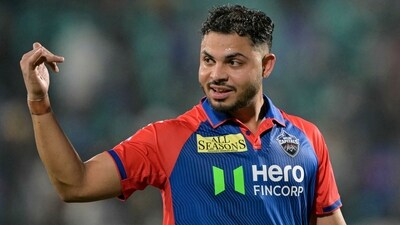 Delhi Capitals' Ashutosh Sharma celebrates his team's win against Lucknow Super Giants (AFP) Delhi Capitals' Ashutosh Sharma celebrates his team's win against Lucknow Super Giants (AFP)