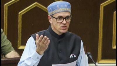 Chief minister Omar Abdullah during the budget session of the Jammu and Kashmir assembly in Jammu on Tuesday. (PTI Photo) Chief minister Omar Abdullah during the budget session of the Jammu and Kashmir assembly in Jammu on Tuesday. (PTI Photo)