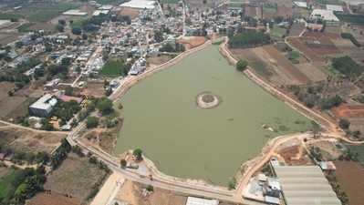 To track water retention, SayTrees has installed solar-powered, radar-based sensors. (X/@kapil_saytrees)