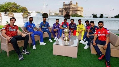 Teams of all IPL teams pose for a photograph with trophy (HT_PRINT) Teams of all IPL teams pose for a photograph with trophy (HT_PRINT)
