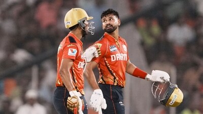 Shreyas Iyer struck as many as nine sixes and five fours but he could not get to his maiden IPL hundred, as Shashank Singh took 23 runs off the final over to end the PBKS innings on a high note.  (PTI)