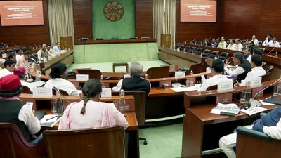 JPC meeting on the Constitution Amendment Bill met under the chairmanship of JPC Chairman, PP Chaudhary, in New Delhi on Tuesday. (ANI PHOTO) JPC meeting on the Constitution Amendment Bill met under the chairmanship of JPC Chairman, PP Chaudhary, in New Delhi on Tuesday. (ANI PHOTO)
