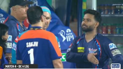Sanjiv Goenka chats with Rishabh Pant and Justin Langer (Screengrab) Sanjiv Goenka chats with Rishabh Pant and Justin Langer (Screengrab)
