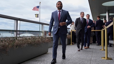 FBI Director Kash Patel walks off after watching a ceremony to raise the Hostage and Wrongful Detainee flag at the State Department, Thursday, March 6, 2025, in Washington. (AP Photo/Evan Vucci) (AP) FBI Director Kash Patel walks off after watching a ceremony to raise the Hostage and Wrongful Detainee flag at the State Department, Thursday, March 6, 2025, in Washington. (AP Photo/Evan Vucci) (AP)