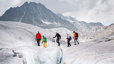 Glacier Trekking: For Glacier Trekking, take a guided tour across the Aletsch glacier. A popular route is the 12 km Eggishorn Panorama Trail where you can enjoy breathtaking views of the Great Aletsch Glacier. Glacier Trekking: For Glacier Trekking, take a guided tour across the Aletsch glacier. A popular route is the 12 km Eggishorn Panorama Trail where you can enjoy breathtaking views of the Great Aletsch Glacier.