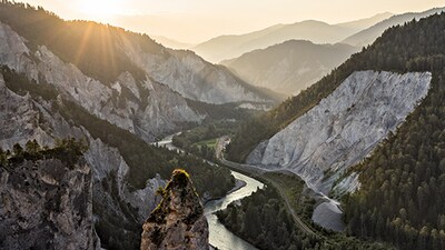 The Rhine Gorge (Swiss Grand Canyon): Hike or raft through the stunning limestone canyon. The Rhine Gorge (Swiss Grand Canyon): Hike or raft through the stunning limestone canyon.