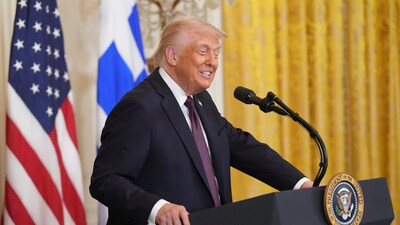 President Donald Trump speaks at a reception celebrating Greek Independence Day in the East Room of the White House, Monday, March 24, 2025, in Washington. (AP) President Donald Trump speaks at a reception celebrating Greek Independence Day in the East Room of the White House, Monday, March 24, 2025, in Washington. (AP)