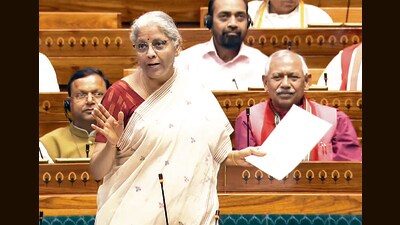 Union Finance Minister Nirmala Sitharaman speaks in the Lok Sabha during the Budget Session of the Parliament, in New Delhi on Tuesday. (ANI PHOTO) Union Finance Minister Nirmala Sitharaman speaks in the Lok Sabha during the Budget Session of the Parliament, in New Delhi on Tuesday. (ANI PHOTO)