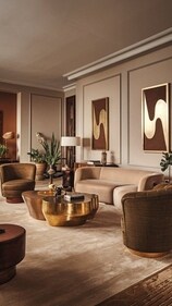 Which metallic accent furnishes to pair with Mocha Mouse coloured walls? (Image by Diariodesign)